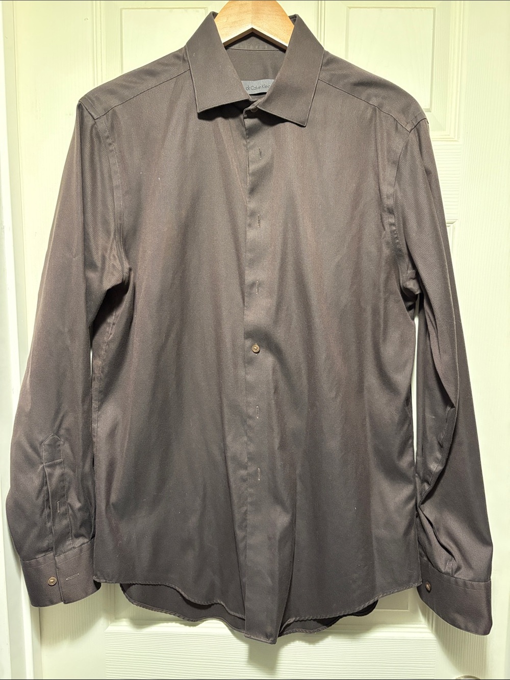 Calvin Klein Men's Long-Sleeve Dress Shirt - Dark Brown